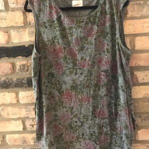 XL t.La tank rose tank midi!